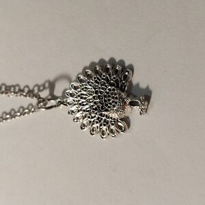 Peacock charm necklace
